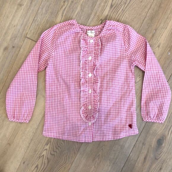 olive juice Other - Olive Juice Pink and White Checkered Button Up Long Sleeved Blouse, Girls 6